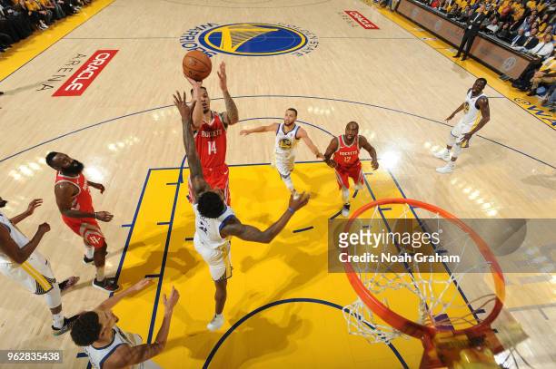 Gerald Green of the Houston Rockets shoots the ball during game against the Golden State Warriors during Game Six of the Western Conference Finals...