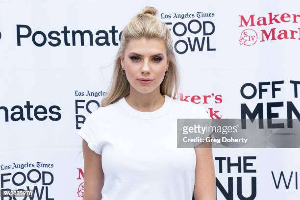 Model Charlotte Mckinney attends the Los Angeles Times Food Bowl - Secret Burger Showdown at Wallis Annenberg Center for the Performing Arts on May...
