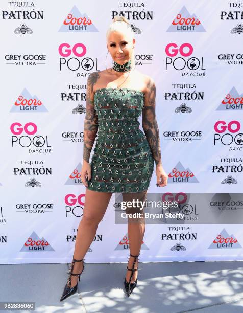 Actress/model Amber Rose hosts the Go Pool Dayclub at Flamingo Las Vegas on May 26, 2018 in Las Vegas, Nevada.