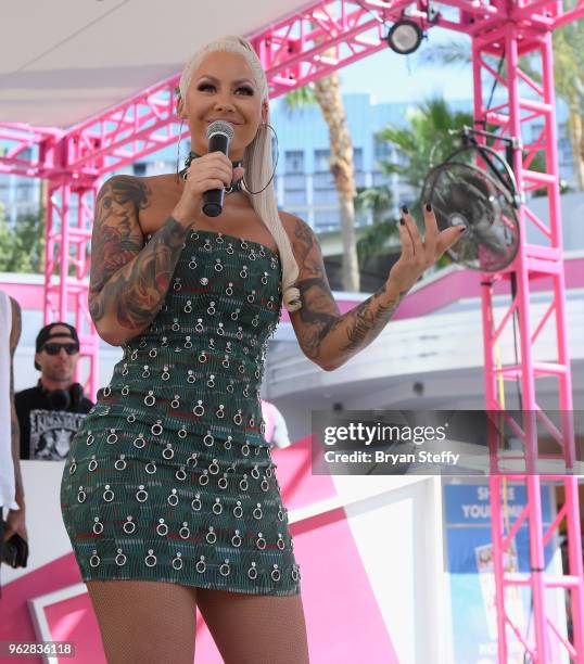 Actress/model Amber Rose hosts the Go Pool Dayclub at Flamingo Las Vegas on May 26, 2018 in Las Vegas, Nevada.