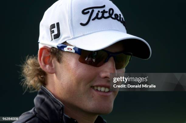 Michael Sim of Australia looks on during the third round of the 2010 Farmers Insurance Open on January 30, 2010 at Torrey Pines Golf Course in La...