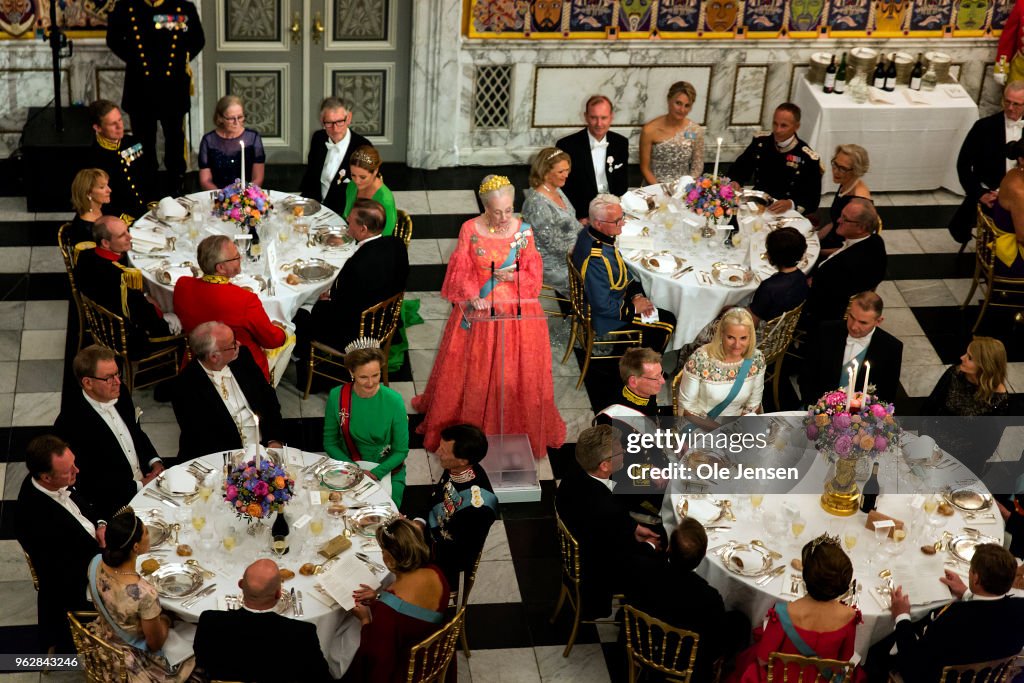 Crown Prince Frederik of Denmark Holds Gala Banquet At Christiansborg Palace