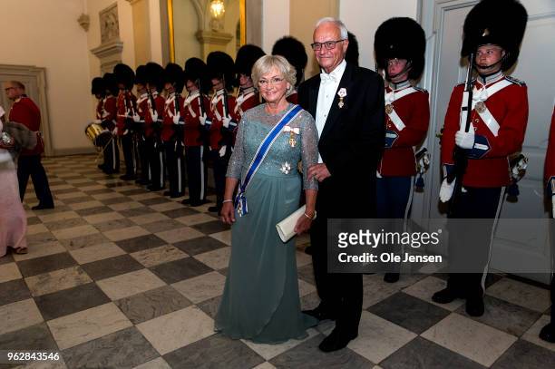 Speaker of the House, Pia Kaersgaard,and husband arrive to the gala banquet on the occasion of The Crown Prince's 50th birthday at Christiansborg...