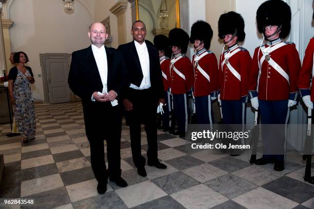 Minister of Justice, Soeren Pape, and partnerarrive to the gala banquet on the occasion of The Crown Prince's 50th birthday at Christiansborg Palace...