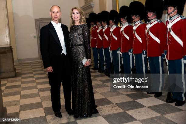 Helle Thorning-Schmidt, Former Prime Minister of Denmark and current CEO of Save the Children and husband British Stephen Kinnock arrive to the gala...