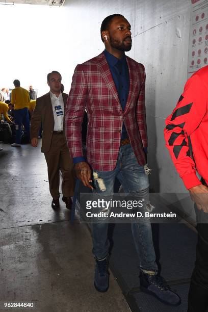 Tarik Black of the Houston Rockets before the game against the Golden State Warriors during Game Six of the Western Conference Finals during the 2018...