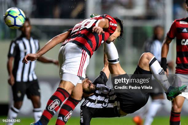 Luan of Atletico MG and Thuler of Flamengo battle for the ball during a match between Atletico MG and Flamengo as part of Brasileirao Series A 2018...