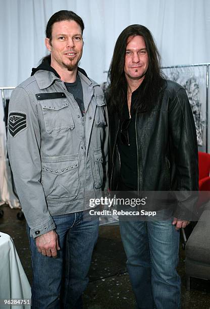 Musicians Chris Boderick and Shawn Drover attend GRAMMY Style Studio Day 4 at Smashbox West Hollywood on January 30, 2010 in West Hollywood,...