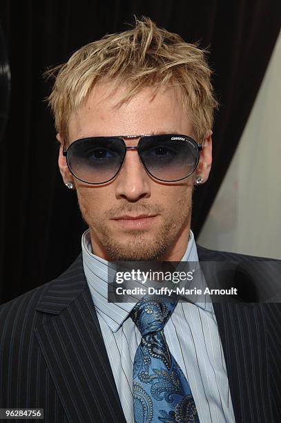 Musician Aaron Carter wearing Carrera Master 2/s at the Solstice Sunglass Boutique and Safilo USA at 2010 GRAMMY Gift Lounge held at Staples Center...