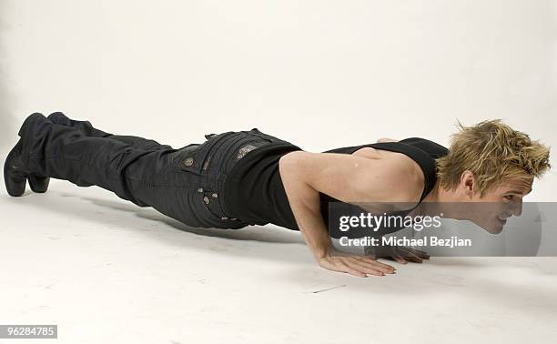 Recording artist Aaron Cater poses at Aaron Carter Christmas Portraits on December 22, 2009 in Los Angeles, California.