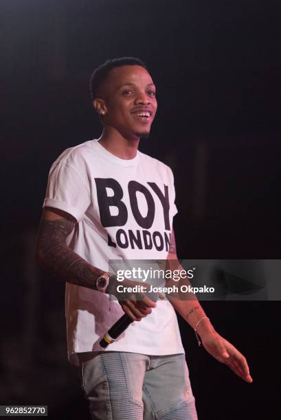 Tekno performs on stage during AFROREPUBLIK festival at The O2 Arena on May 26, 2018 in London, England.