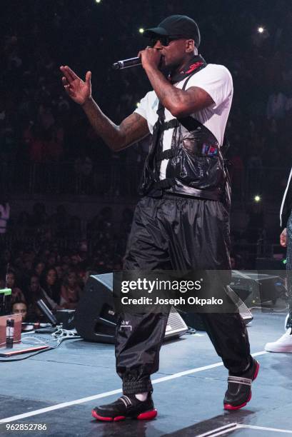 Skepta performs on stage during AFROREPUBLIK festival at The O2 Arena on May 26, 2018 in London, England.