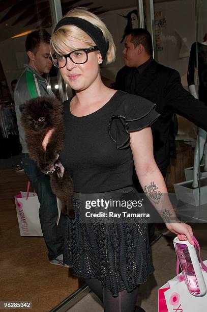 Television personality Kelly Osbourne shops in InterMix on January 30, 2010 in Los Angeles, California.