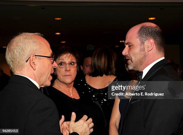Director Bob Balaban and Show Creator/Director Matthew Weiner attend the 62nd Annual Directors Guild Of America Awards cocktail reception held at the...