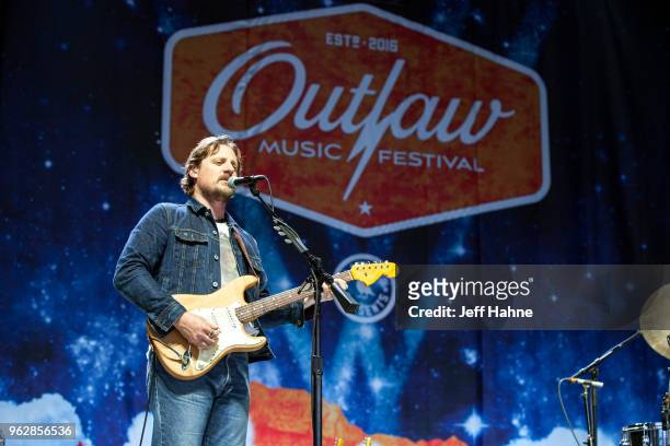 Singer-guitarist Sturgill Simpson performs at PNC Music Pavilion on May 26, 2018 in Charlotte, North Carolina.