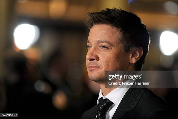 Actor Jeremy Renner arrives at the 62nd Annual Directors Guild Of America Awards at the Hyatt Regency Century Plaza on January 30, 2010 in Century...