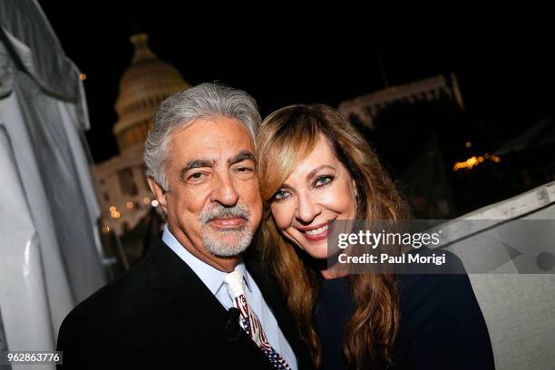 Host Joe Mantegna and Academy Award, Golden Globe and Emmy Award-winning actress Allison Janney pose for a photo during the 2018 National Memorial...