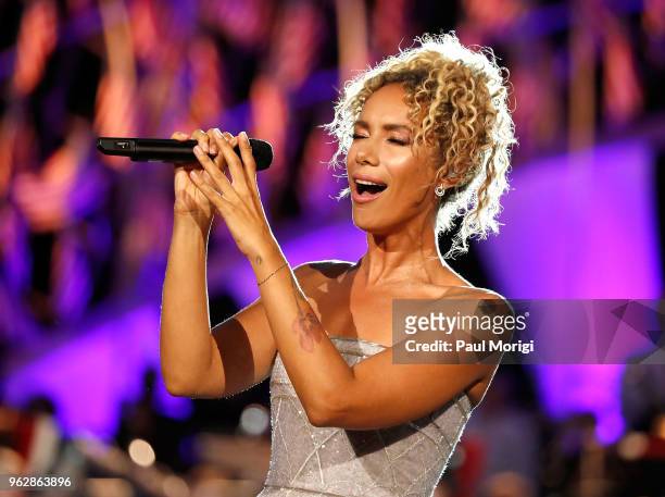 Three-time Grammy Award-nominee singer/songwriter Leona Lewis performs during the 2018 National Memorial Day Concert - Rehearsals at U.S. Capitol,...