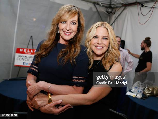 Actresses Allison Janney and Mary McCormack attend the 2018 National Memorial Day Concert - Rehearsals at U.S. Capitol, West Lawn on May 26, 2018 in...