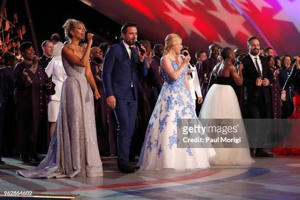 Leona Lewis, Charles Esten, Megan Hilty, Cynthia Erivo, Alfie Boe and others perform during the show finale during the 2018 National Memorial Day...