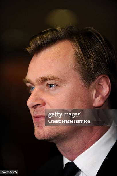 Director Christopher Nolan arrives at the 62nd Annual Directors Guild Of America Awards at the Hyatt Regency Century Plaza on January 30, 2010 in...