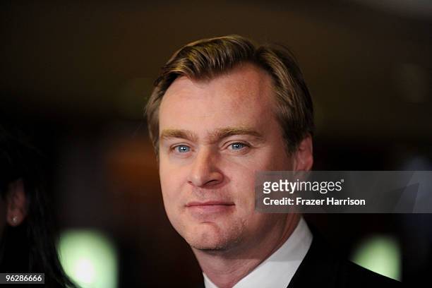 Director Christopher Nolan arrives at the 62nd Annual Directors Guild Of America Awards at the Hyatt Regency Century Plaza on January 30, 2010 in...