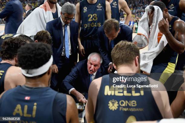 Zeljko Obradovic, Head Coach of Fenerbahce Dogus Istanbul during the 2018 Turkish Airlines EuroLeague F4 Championship Game between Real Madrid v...