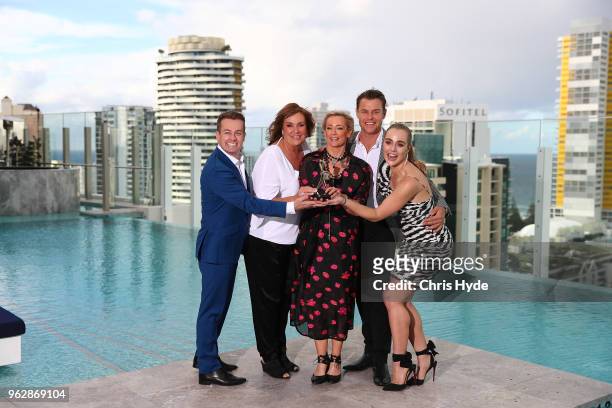 Gold Logie nominees Grant Denyer, Tracey Grimshaw, Amanda Keller, Rodger Corser pose the TV WEEK Logie Awards Nominations Party at The Star on May...