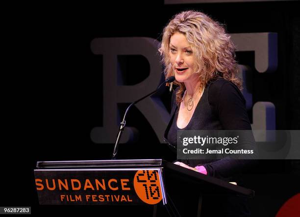 Presenter Ondi Timoner speaks onstage at the Awards Night Ceremony during the 2010 Sundance Film Festival at Racquet Club on January 30, 2010 in Park...