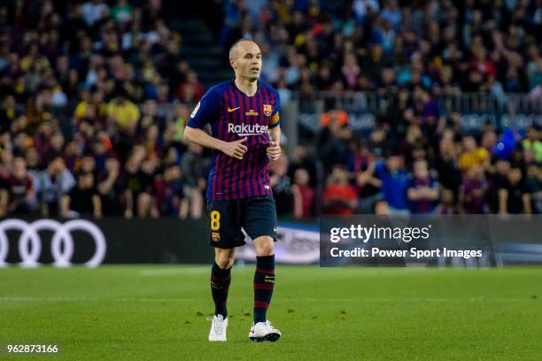 Andres Iniesta of FC Barcelona in action during the La Liga match between Barcelona and Real Sociedad at Camp Nou on May 20, 2018 in Barcelona, .