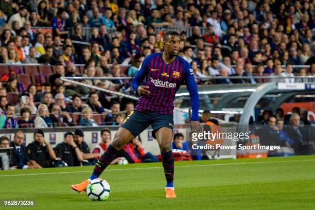 Nelson Semedo of FC Barcelona in action during the La Liga match between Barcelona and Real Sociedad at Camp Nou on May 20, 2018 in Barcelona, .