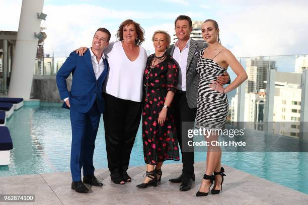 Gold Logie nominees Grant Denyer, Tracey Grimshaw, Amanda Keller, Rodger Corser and Jessica Marais pose the TV WEEK Logie Awards Nominations Party at...