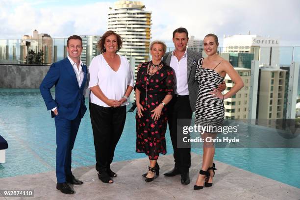 Gold Logie nominees Grant Denyer, Tracey Grimshaw, Amanda Keller, Rodger Corser and Jessica Marais pose during the TV WEEK Logie Awards Nominations...