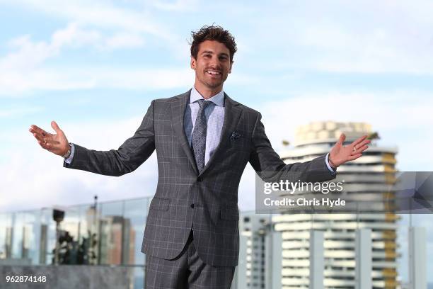 Matthew Johnson poses during the TV WEEK Logie Awards Nominations Party at The Star on May 27, 2018 in Gold Coast, Australia.