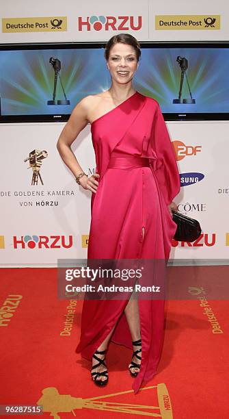 Actress Jessica Schwarz attends the Goldene Kamera 2010 Award at the Axel Springer Verlag on January 30, 2010 in Berlin, Germany.