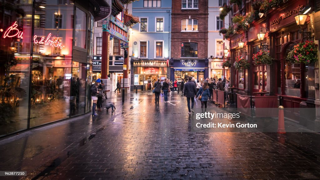 London's Soho in the evening