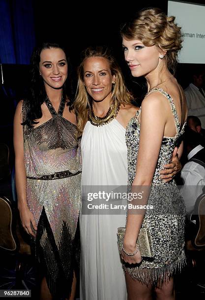 Musicians Katy Perry, Sheryl Crow and Taylor Swift during the 52nd Annual GRAMMY Awards - Salute To Icons Honoring Doug Morris held at The Beverly...