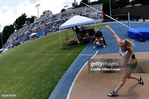 Madison Wolf of Fort Hays State University competes in the Women's Javelin Throw during the Division II Men's and Women's Outdoor Track and Field...