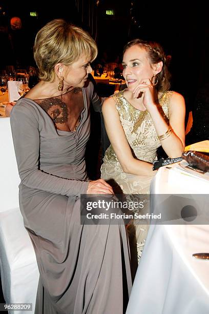 Actresses Uschi Glas and Diane Kruger attend the Goldene Kamera 2010 Award at the Axel Springer Verlag on January 30, 2010 in Berlin, Germany.