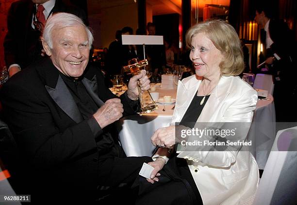 Joachim and Gundel Fuchsberger attend the Goldene Kamera 2010 Award at the Axel Springer Verlag on January 30, 2010 in Berlin, Germany.