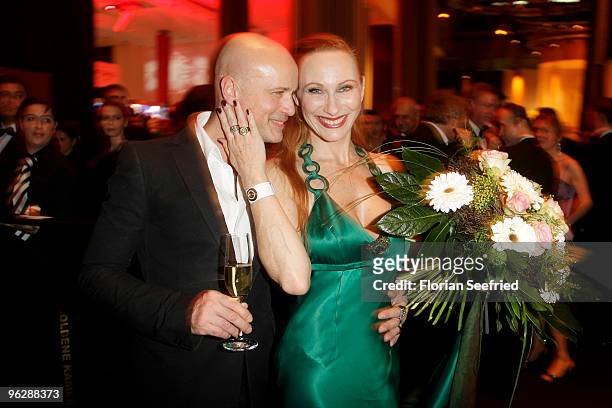 Actors Christian Berkel and Andrea Sawatzki attend the Goldene Kamera 2010 Award at the Axel Springer Verlag on January 30, 2010 in Berlin, Germany.