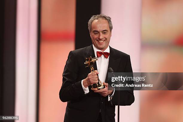 Christian Rach recieves the award for 'Best Coaching TV show - Audience Choice' during the Goldene Kamera 2010 Award at the Axel Springer Verlag on...