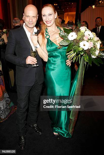 Christian Berkel and Andrea Sawatzki attend the Goldene Kamera 2010 Award at the Axel Springer Verlag on January 30, 2010 in Berlin, Germany.