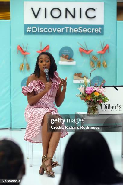 Alexis Bennett, Ecommerce Editor for InStyle, discusses spring fashin trends at the InStyle xVionic: Secrets to Spring Style event at Dillard's Hulen...