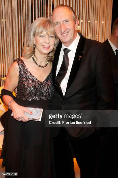 Mike Krueger and wife Birgit Krueger attend the Goldene Kamera 2010 Award at the Axel Springer Verlag on January 30, 2010 in Berlin, Germany.