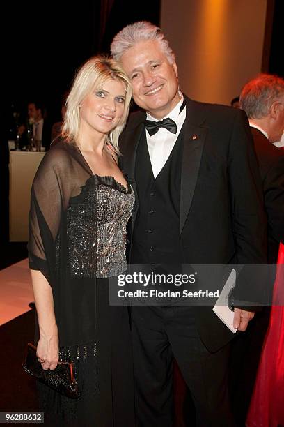 Guido Knopp and Gabriella Knopp attend the Goldene Kamera 2010 Award at the Axel Springer Verlag on January 30, 2010 in Berlin, Germany.