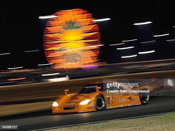 The Uberwourk Battery Tender Chevorlet driven by Romeo Kapudija, Jared Beyer, Dane Cameron, and Jan-Dirk Lueders races during the Grand-Am Rolex 24...