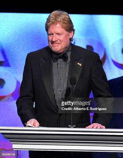 Director Donald Petrie presents the Frank Capra Achievement Award onstage during the 62nd Annual Directors Guild Of America Awards at the Hyatt...