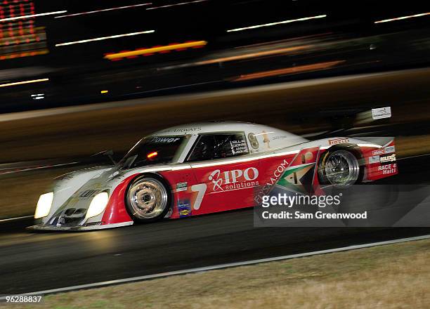 The Starworks BMW driven by Bill Lester, Mike Forest, Dion von Molkte, Ian James races and during the Grand-Am Rolex 24 at Daytona held at Daytona...