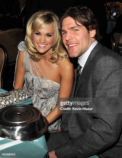 Carrie Underwood and Mike Fisher at the 52nd Annual GRAMMY Awards - Salute To Icons Honoring Doug Morris held at The Beverly Hilton Hotel on January...